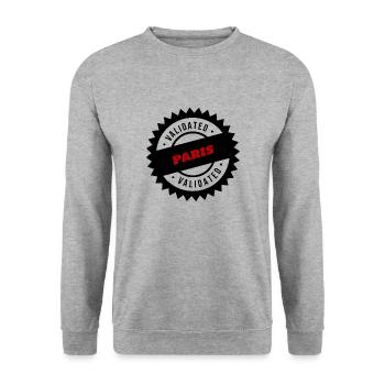 PARIS CERTIFIE - Sweat-shirt Unisexe - gris chiné - Devant - Alina (178cm) & Michal (187cm)