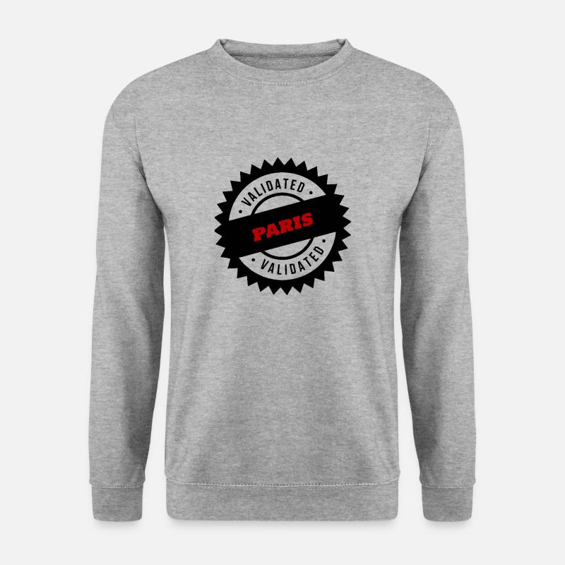 PARIS ZERTIFIZIERT - Unisex Pullover - Weißgrau meliert