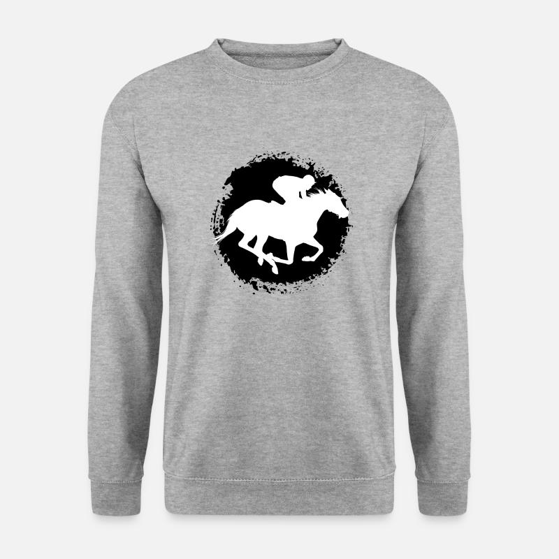 Reiter, Pferd - Unisex Pullover - Weißgrau meliert