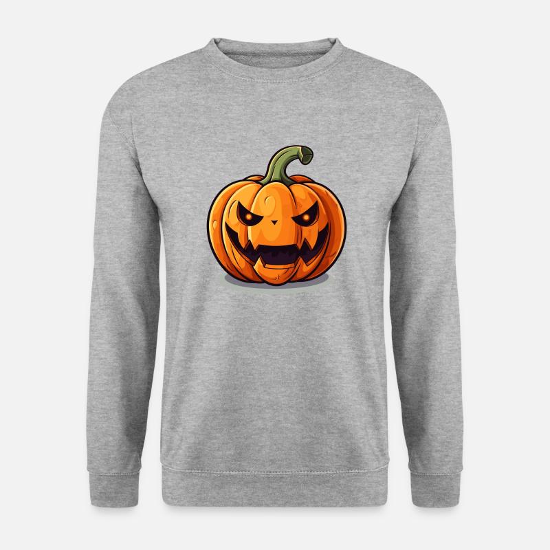 Halloween Kopf - Unisex Pullover - Weißgrau meliert