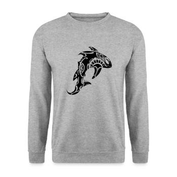 Orca - Unisex Pullover - Weißgrau meliert - Vorne - Alina (178cm) & Michal (187cm)
