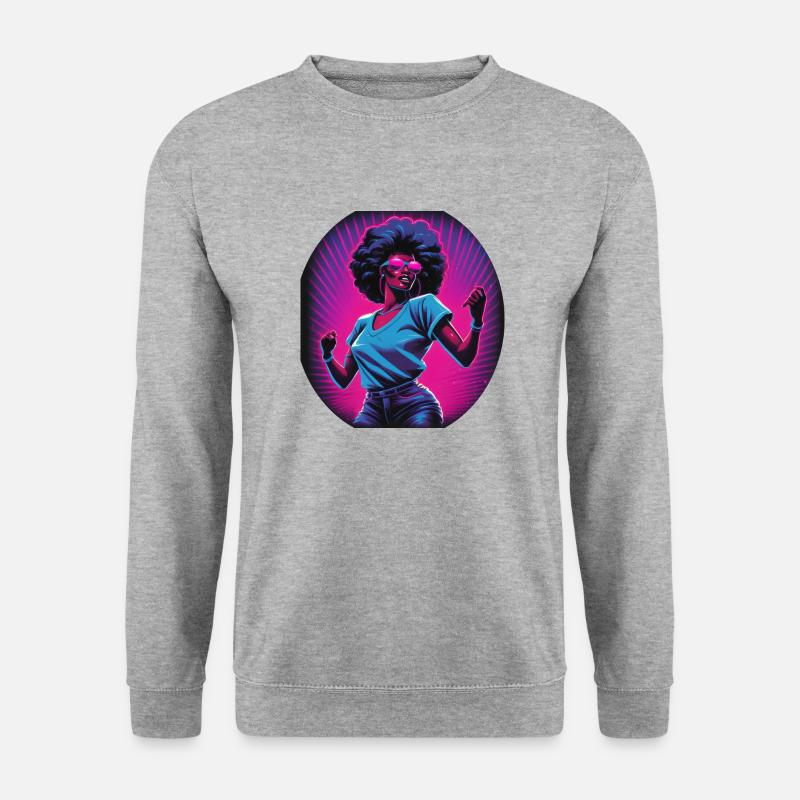 Feierndes Mädchen - Unisex Pullover - Weißgrau meliert