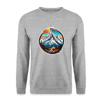 Mountain / Alps / Summit / Nature / Forest / Rock - Unisex Sweatshirt - salt & pepper - Front - Alina (178cm) & Michal (187cm)