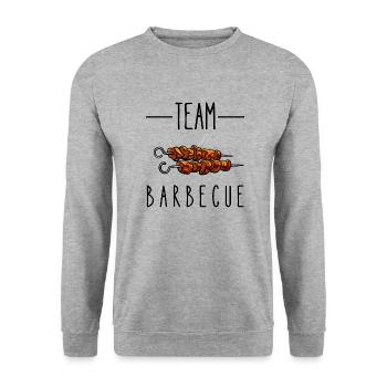 team barbecue - Sweat-shirt Unisexe - gris chiné - Devant - Alina (178cm) & Michal (187cm)
