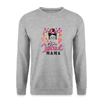 One Love Mama ( Pour Ta Mère ) - Sweat-shirt Unisexe - gris chiné - Devant - Alina (178cm) & Michal (187cm)