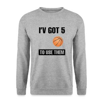 Basketball - Unisex Sweatshirt - salt & pepper - Front - Alina (178cm) & Michal (187cm)