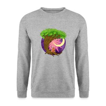 Buddha Monk Namaste Buddhism I Gift - Unisex Sweatshirt - salt & pepper - Front - Alina (178cm) & Michal (187cm)