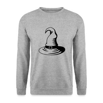 Magischer Hut - Unisex Pullover - Weißgrau meliert - Vorne - Alina (178cm) & Michal (187cm)