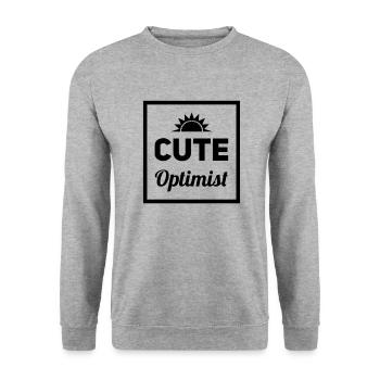 Bébé - Optimisme mignon - Sweat-shirt Unisexe - gris chiné - Devant - Alina (178cm) & Michal (187cm)