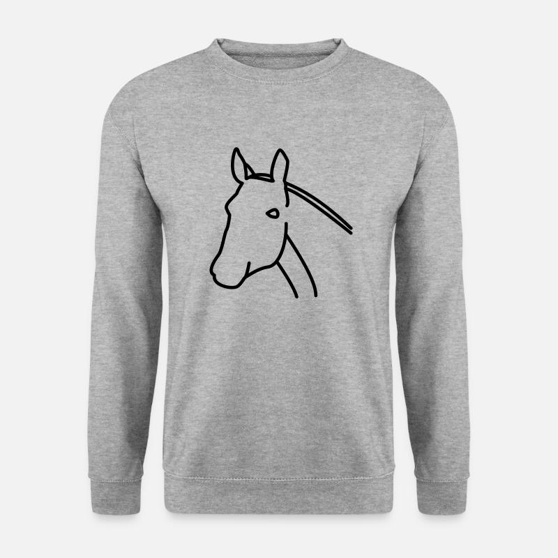 Pferd - Unisex Pullover - Weißgrau meliert