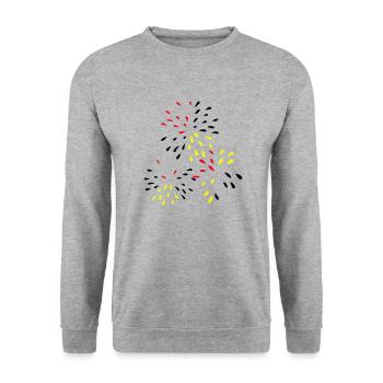 Feuerwerk - Unisex Pullover - Weißgrau meliert - Vorne - Alina (178cm) & Michal (187cm)