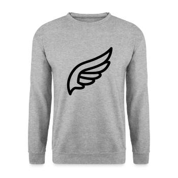 Angel Wings - Unisex Sweatshirt - salt & pepper - Front - Alina (178cm) & Michal (187cm)
