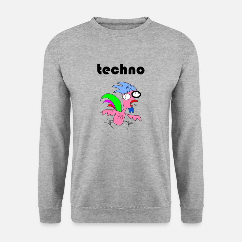 techno hahn - Unisex Pullover - Weißgrau meliert
