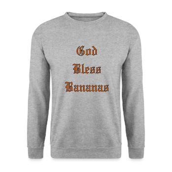 Que Dieu bénisse les bananes - Sweat-shirt Unisexe - gris chiné - Devant - Alina (178cm) & Michal (187cm)