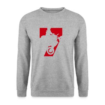 Moto 7 biker - Unisex Sweatshirt - salt & pepper - Front - Alina (178cm) & Michal (187cm)