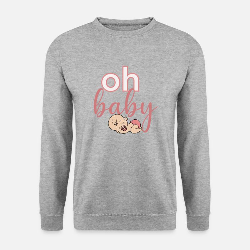 Oh Baby - Unisex Pullover - Weißgrau meliert