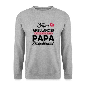 ambulancier et papa / futur papa exceptionnel - Sweat-shirt Unisexe - gris chiné - Devant - Alina (178cm) & Michal (187cm)