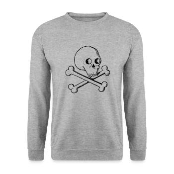 Crâne et os - Sweat-shirt Unisexe - gris chiné - Devant - Alina (178cm) & Michal (187cm)