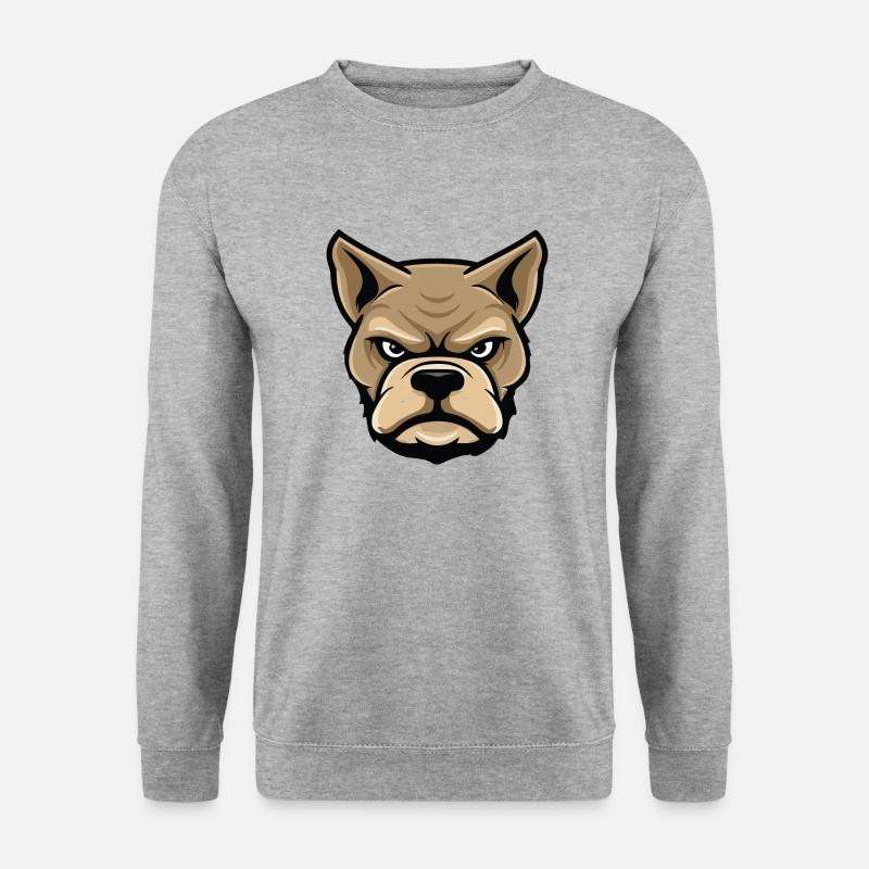 hund comic kopf - Unisex Pullover - Weißgrau meliert
