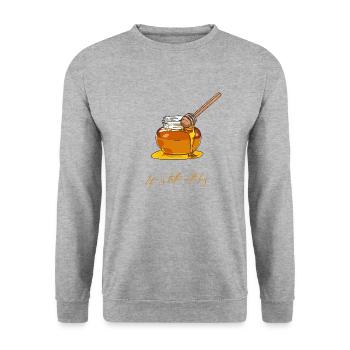 Life is better with bees // Illustration - Unisex Sweatshirt - salt & pepper - Front - Alina (178cm) & Michal (187cm)