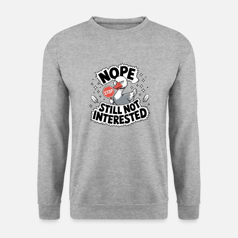 Uninteressiertes Gänse-Stoppschild - Unisex Pullover - Weißgrau meliert