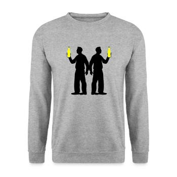 Drinking Team Jga - Unisex Pullover - Weißgrau meliert - Vorne - Alina (178cm) & Michal (187cm)