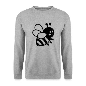 Biene - Unisex Pullover - Weißgrau meliert - Vorne - Alina (178cm) & Michal (187cm)