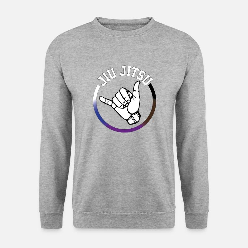 JiuJitsu Handshake/Shaka BJJ - Unisex Pullover - Weißgrau meliert