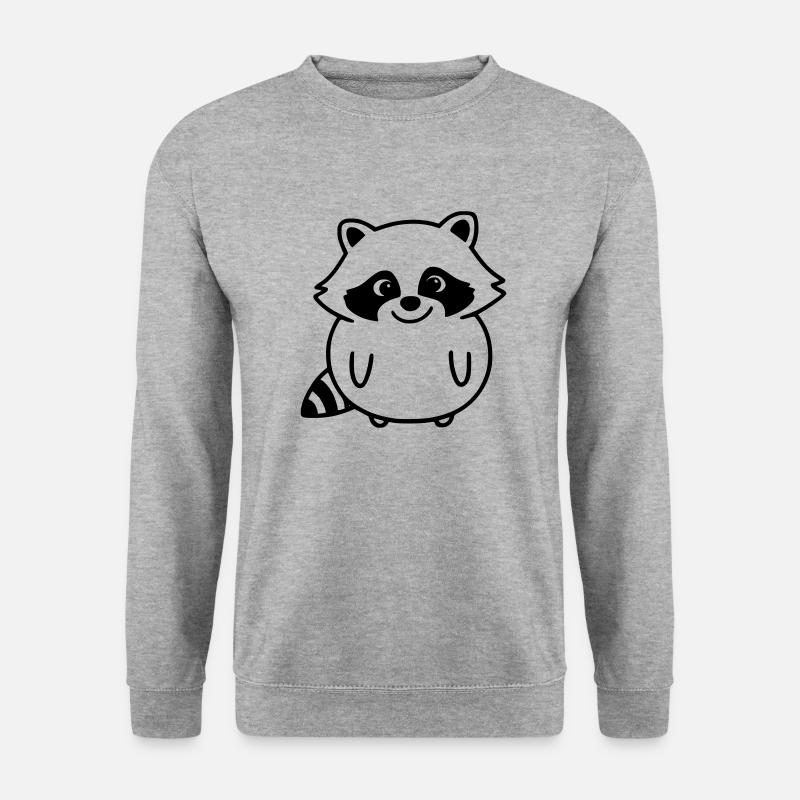 Waschbär als Vektorgrafik - Unisex Pullover - Weißgrau meliert