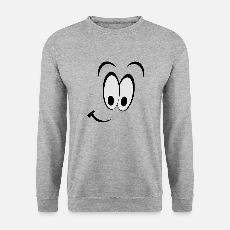 SMILEY - Unisex Pullover - Weißgrau meliert