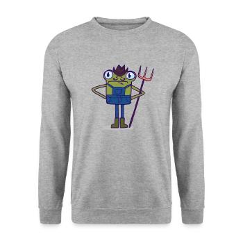Farm Froggy - Unisex Sweatshirt - salt & pepper - Front - Alina (178cm) & Michal (187cm)