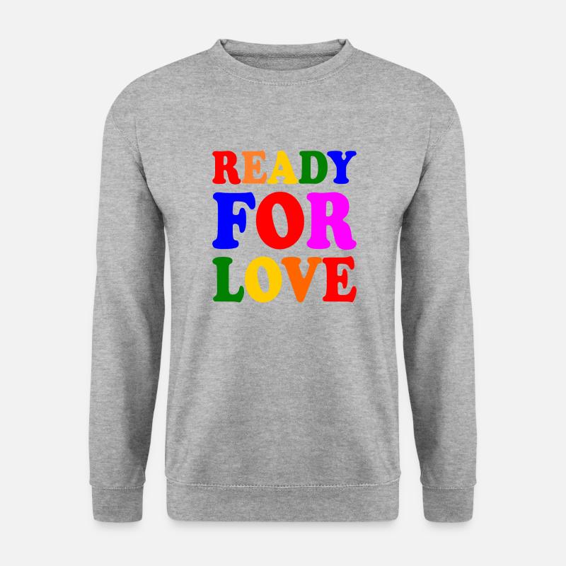 Ready for love - Unisex Pullover - Weißgrau meliert