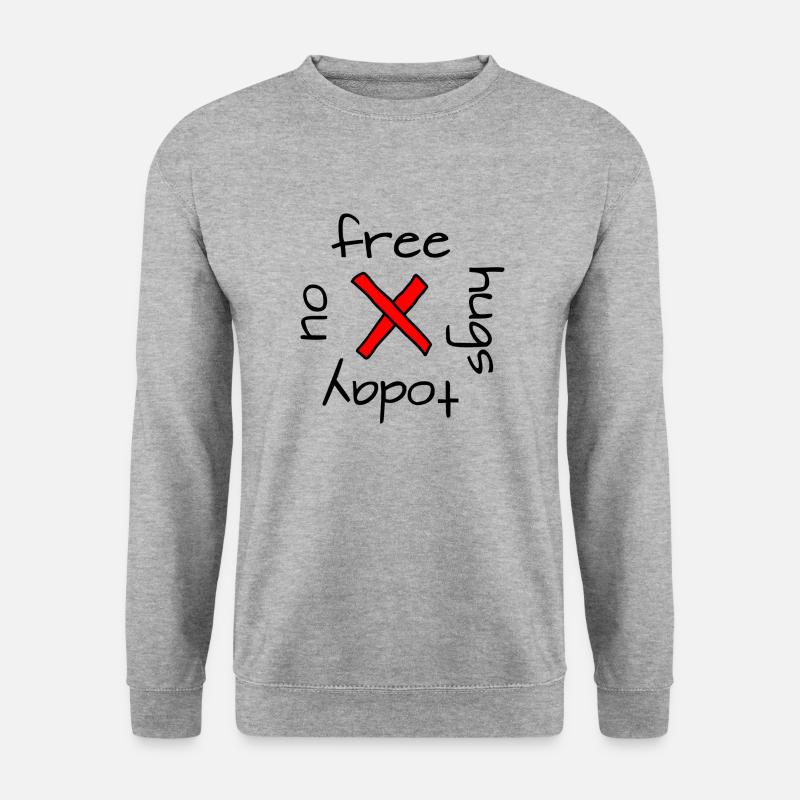 no free hugs today - Unisex Pullover - Weißgrau meliert