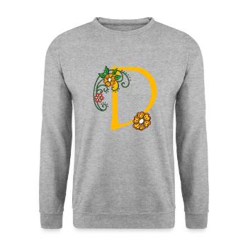 Flower 30 D - Unisex Sweatshirt - salt & pepper - Front - Alina (178cm) & Michal (187cm)
