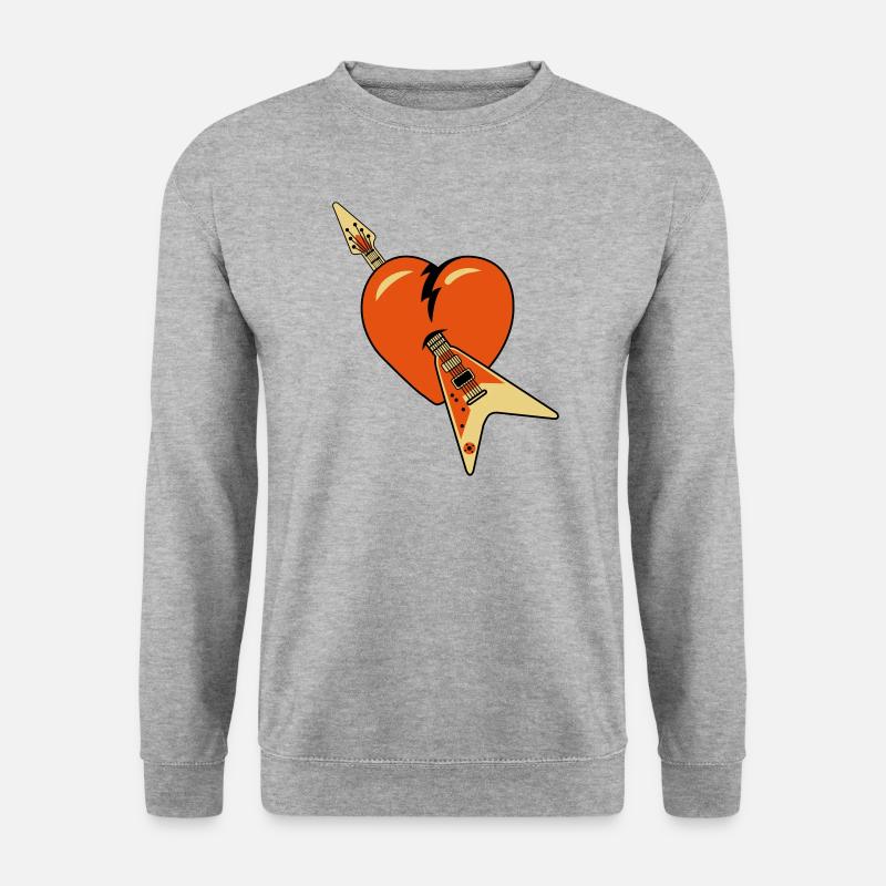 Musikherz - Unisex Pullover - Weißgrau meliert