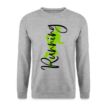 Running Sport Fitness Run Jogging Runners Jogger - Unisex Sweatshirt - salt & pepper - Front - Alina (178cm) & Michal (187cm)
