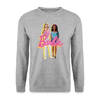 Barbie Et Brooklyn Avec Logo - Sweat-shirt Unisexe - gris chiné - Devant - Alina (178cm) & Michal (187cm)