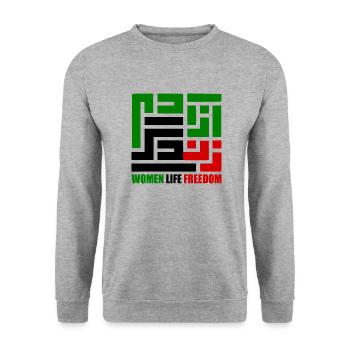 Women life freedom - Sweat-shirt Unisexe - gris chiné - Devant - Alina (178cm) & Michal (187cm)