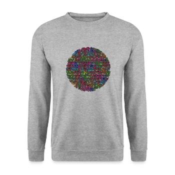 Labyrinth - Unisex Pullover - Weißgrau meliert - Vorne - Alina (178cm) & Michal (187cm)