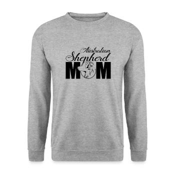 Australian Shepherd Profil Mom Hunde Hund Wilsigns - Unisex Pullover - Weißgrau meliert - Vorne - Alina (178cm) & Michal (187cm)