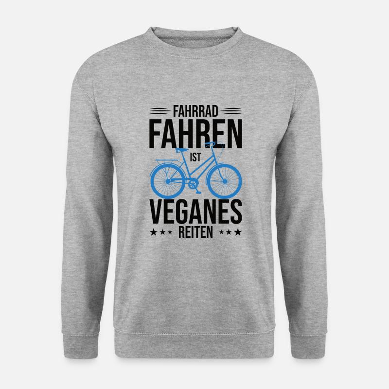 Fahrrad Fahren ist veganes Reiten Geschenkidee - Unisex Pullover - Weißgrau meliert