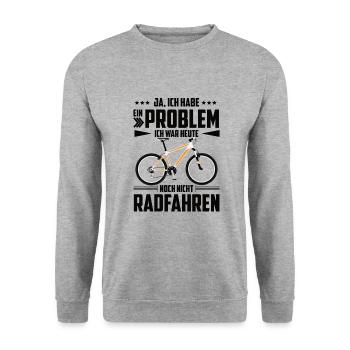 Ich war heute noch nicht Radfahren Geschenkidee - Unisex Pullover - Weißgrau meliert - Vorne - Alina (178cm) & Michal (187cm)