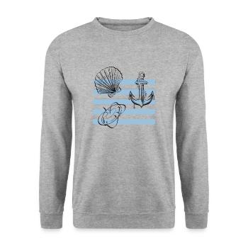 Beach and Sea Design - Unisex Sweatshirt - salt & pepper - Front - Alina (178cm) & Michal (187cm)