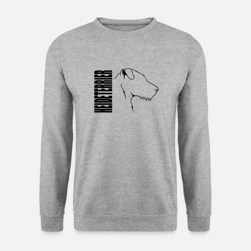 Heideterrier Profil Hunde Jagdhunde Wilsigns - Unisex Pullover - Weißgrau meliert