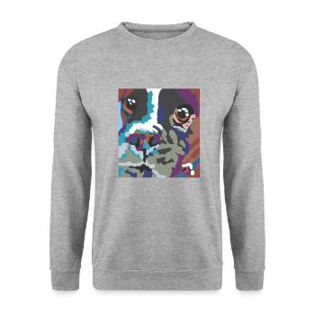 Dog Face - Unisex Sweatshirt - salt & pepper - Front - Alina (178cm) & Michal (187cm)