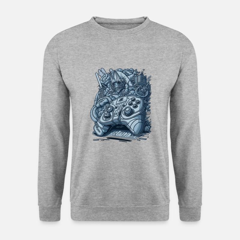 Schrott-Controller - Unisex Pullover - Weißgrau meliert