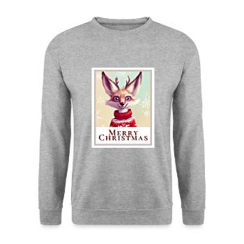 Portrait of a cute Fennec fox in a sweater - Unisex Sweatshirt - salt & pepper - Front - Alina (178cm) & Michal (187cm)