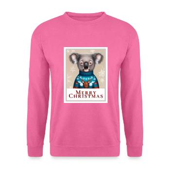 Porträt eines Koalabären im Weihnachtspullover. - Unisex Pullover - Pink - Vorne