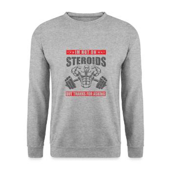 Bodybuilder Kraftsport Fitness Motiv - Unisex Pullover - Weißgrau meliert - Vorne - Alina (178cm) & Michal (187cm)