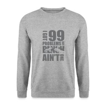 Bodybuilder Kraftsport Fitness Motiv - Unisex Pullover - Weißgrau meliert - Vorne - Alina (178cm) & Michal (187cm)
